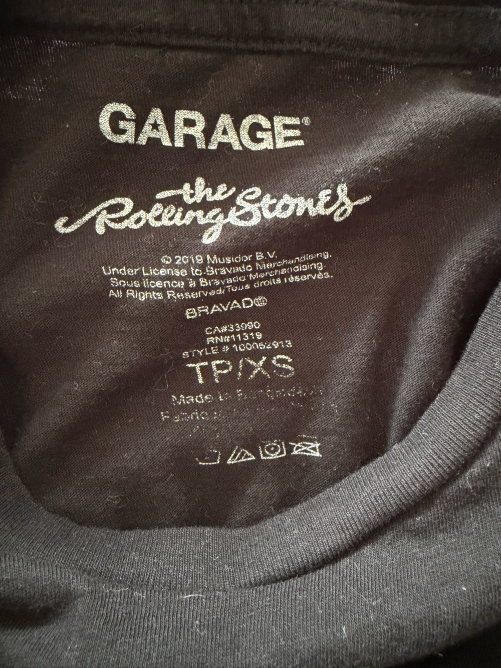 Garage Black Rolling Stones Red Tongue Logo Tee - Picture 3 of 3